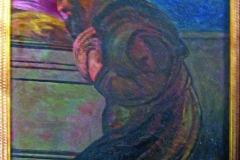 Leonessa, Chiesa San Carlo Borromeo, San Giuseppe orante, Anonimo pittore locale, olio su tela XIX sec.